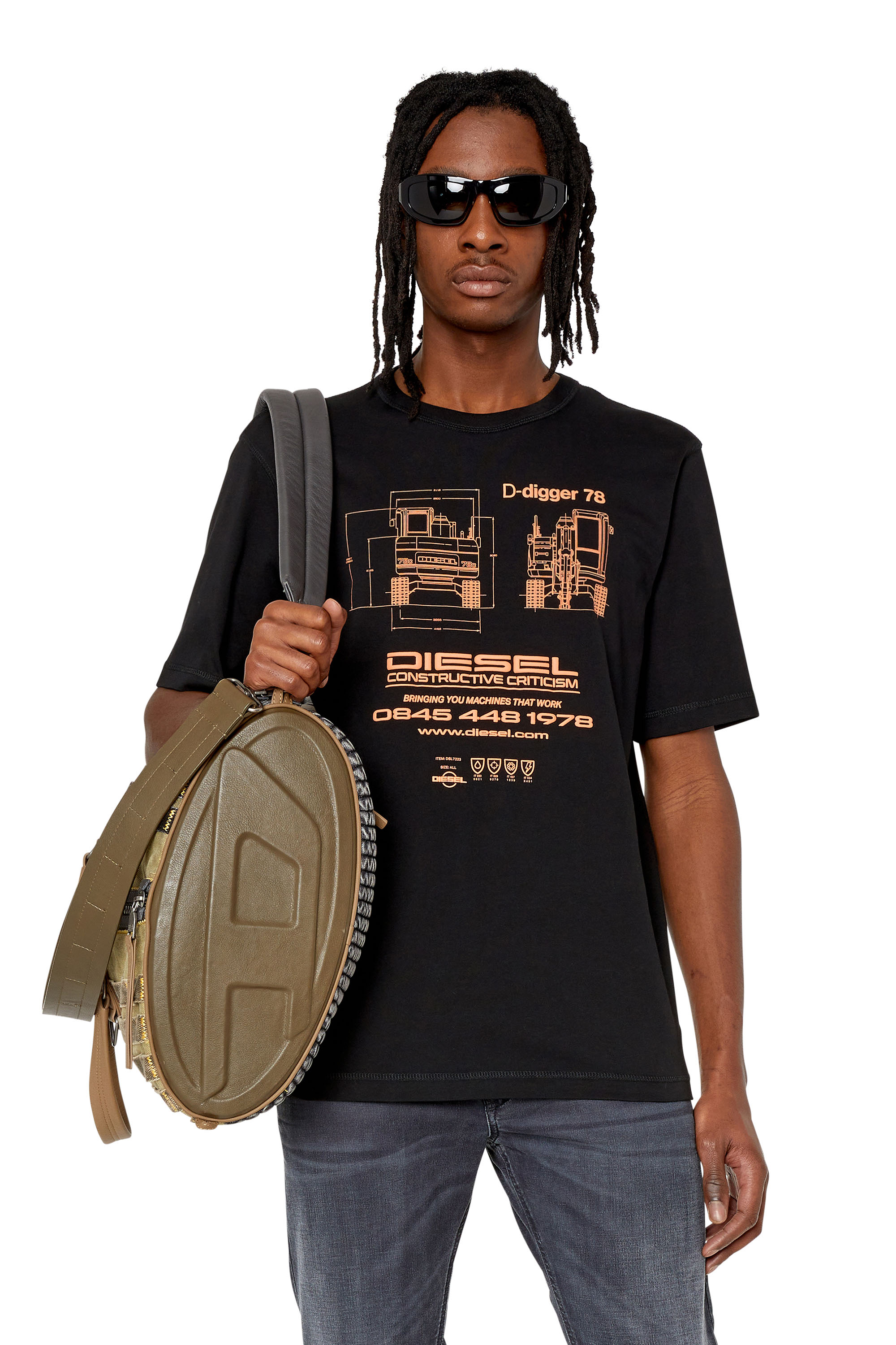 Diesel - T-JUST-SLITS-G1, Black - Image 1