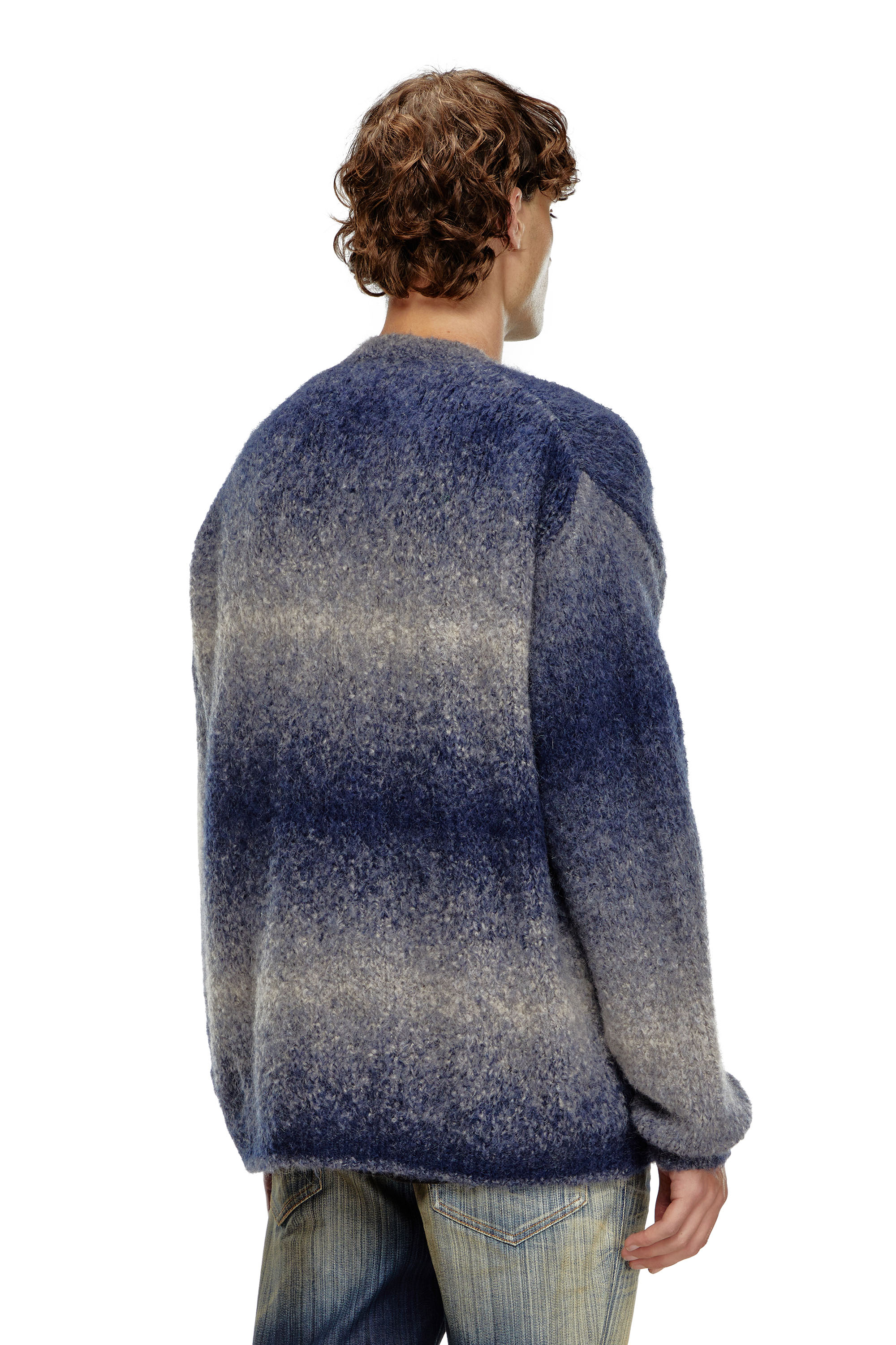 Diesel - K-RAMARRO, Male's Dégradé cardigan in alpaca blend in Blue - 2