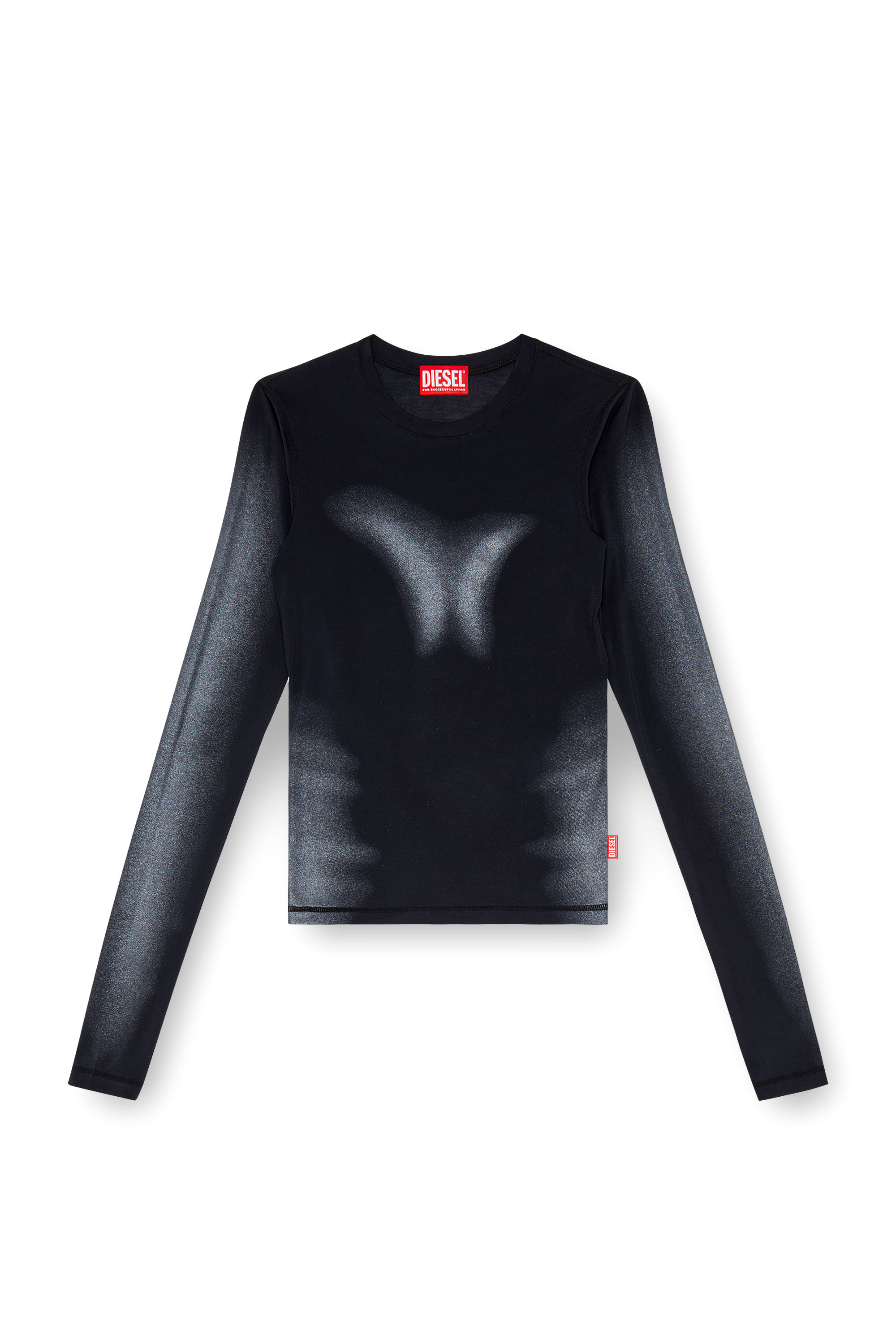 Diesel - T-ILON, Female's Long-sleeve T-shirt with metallic effects in Black - 4