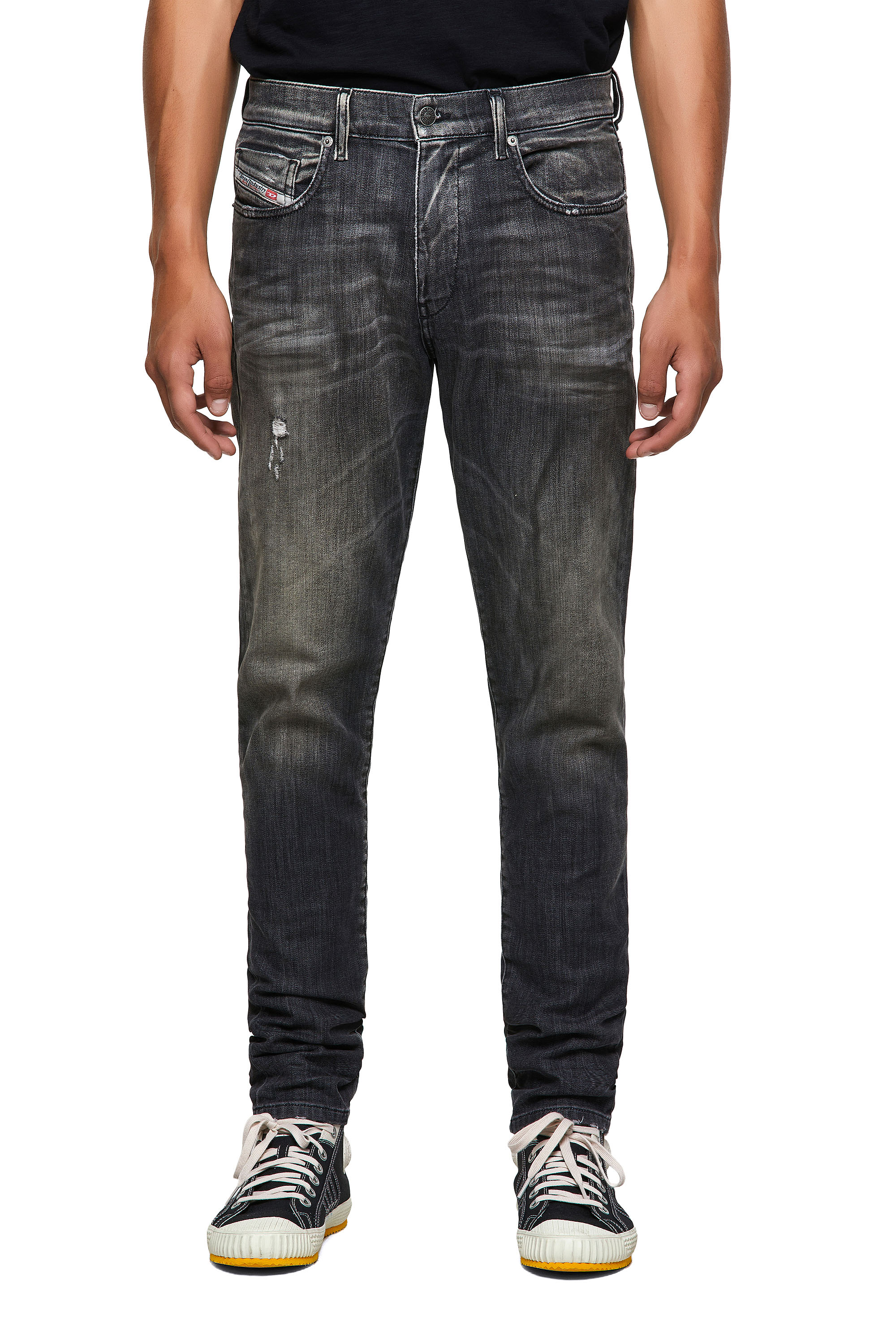 Diesel - D-Strukt JoggJeans® 09B54 Slim, Noir/Gris foncé - Image 1