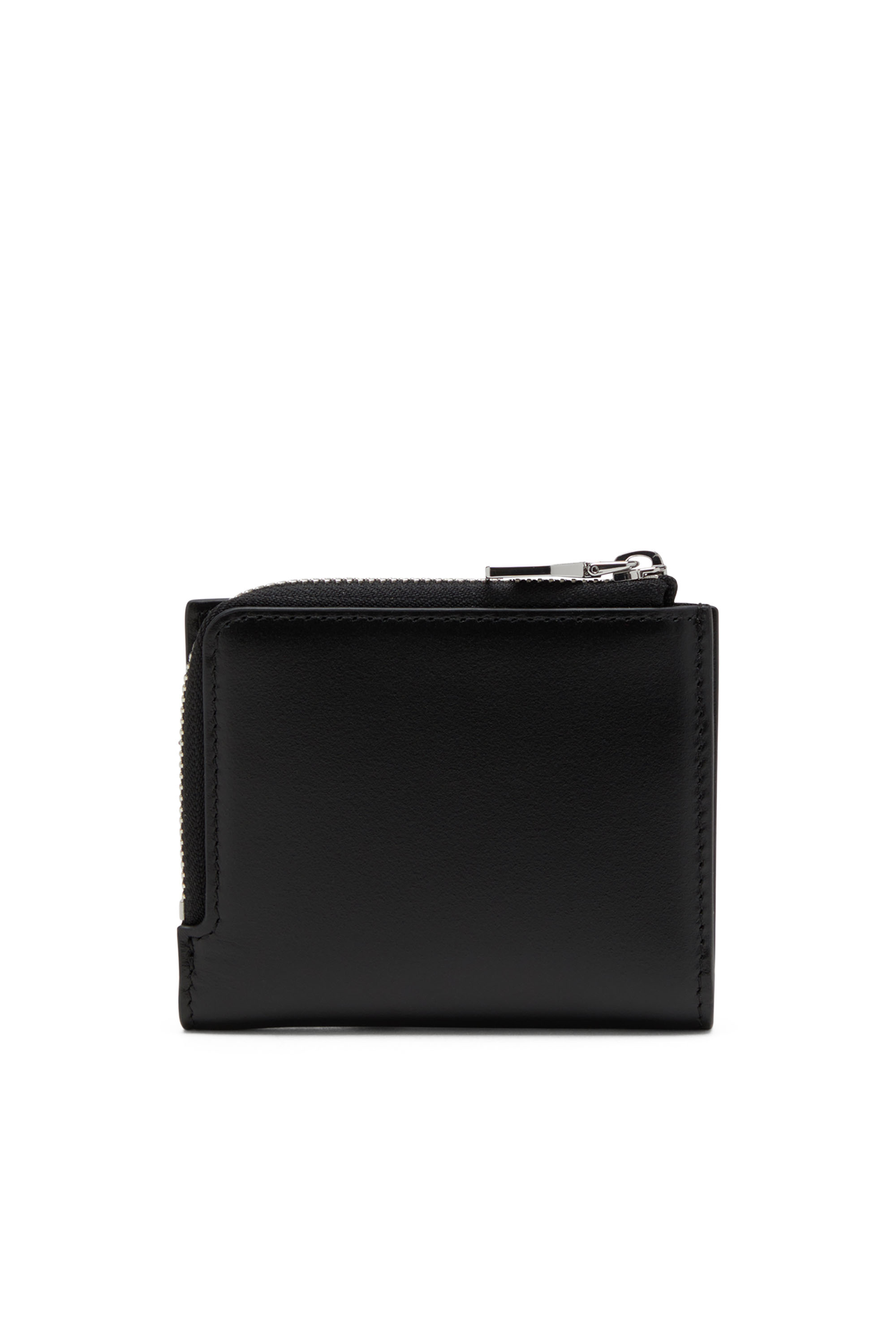 Diesel - 1DR CARD HOLDER ZIP L, Female's Bi-fold card holder in nappa leather in Black - 2