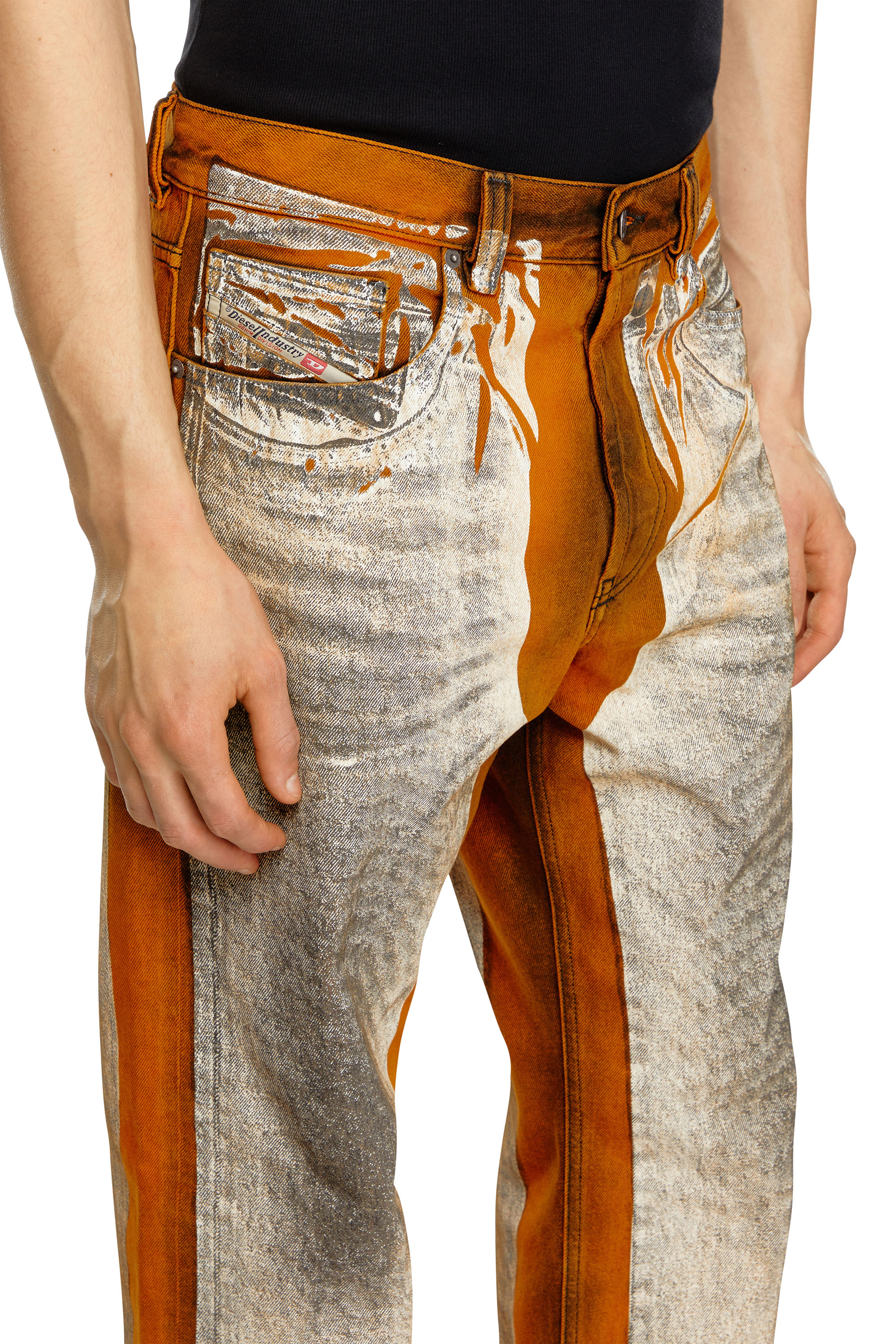 Diesel - Male Straight Jeans 2010 D-Macs 007U8, Black/Orange - Image 4