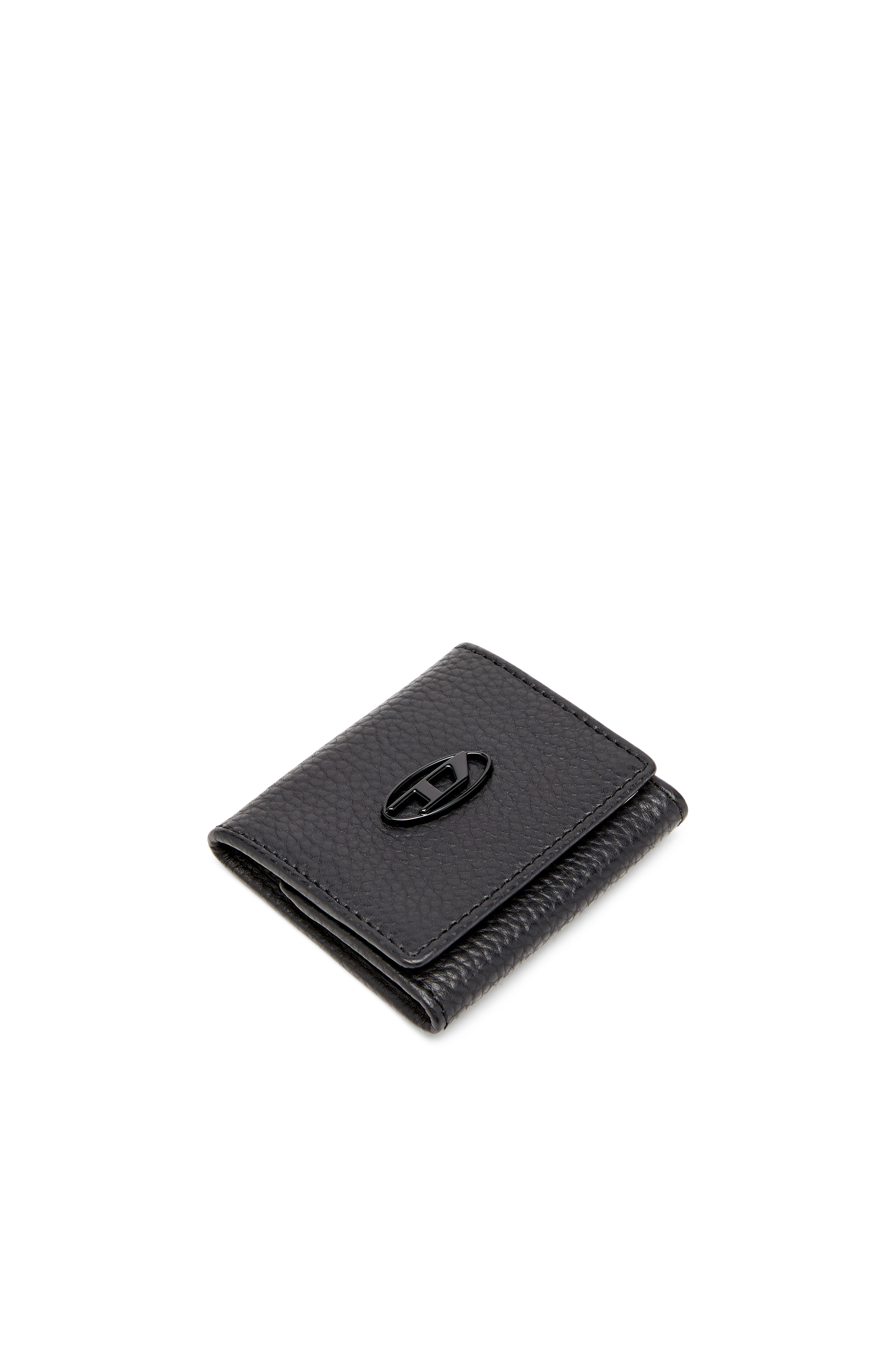 Diesel - HISSU EVO COIN CASE, Porte-monnaie en cuir grainé Homme in Noir - 4