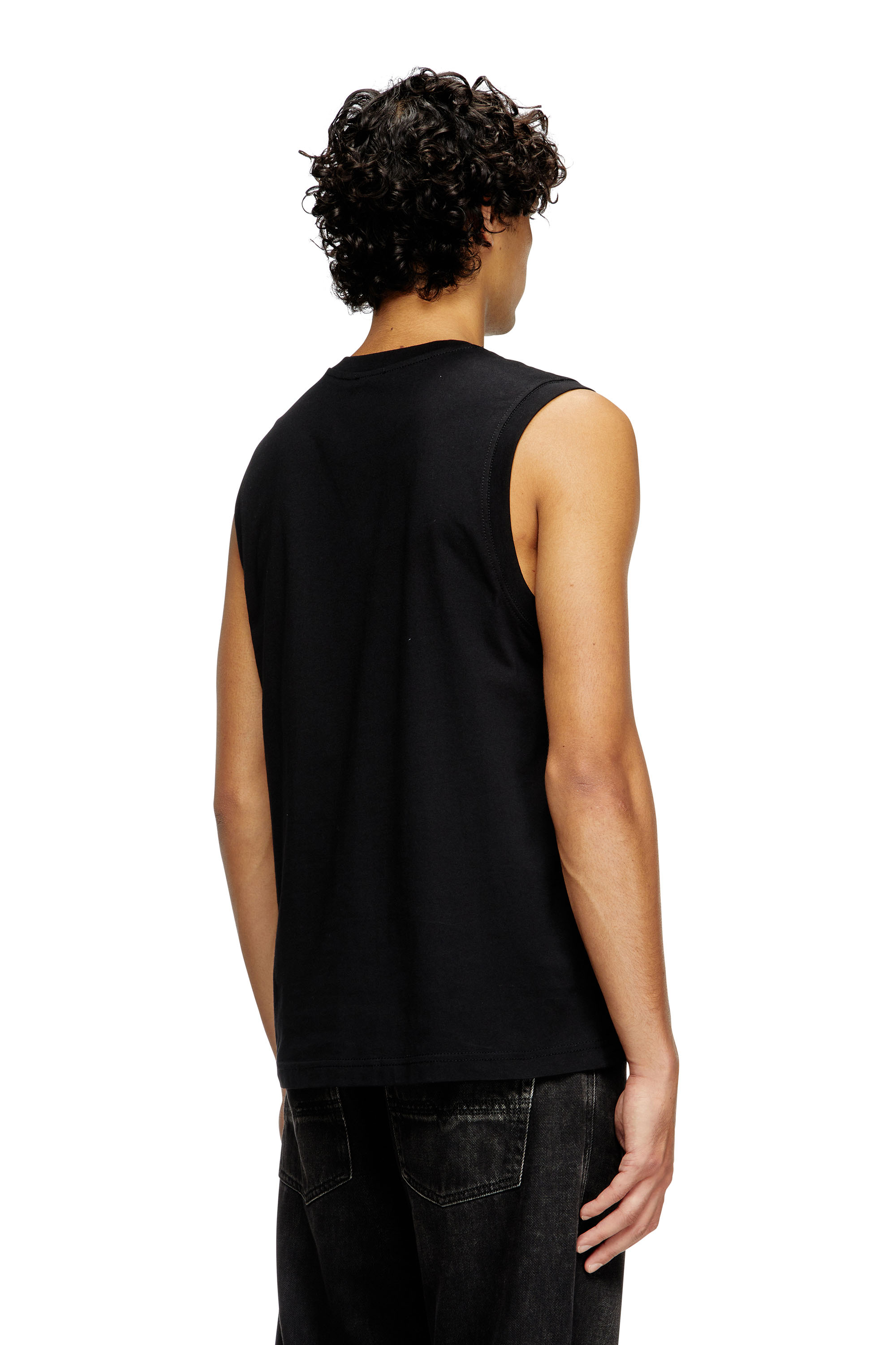 Diesel - T-ISCO-DIV, Male's Tank top with chest logo print in Black - 4