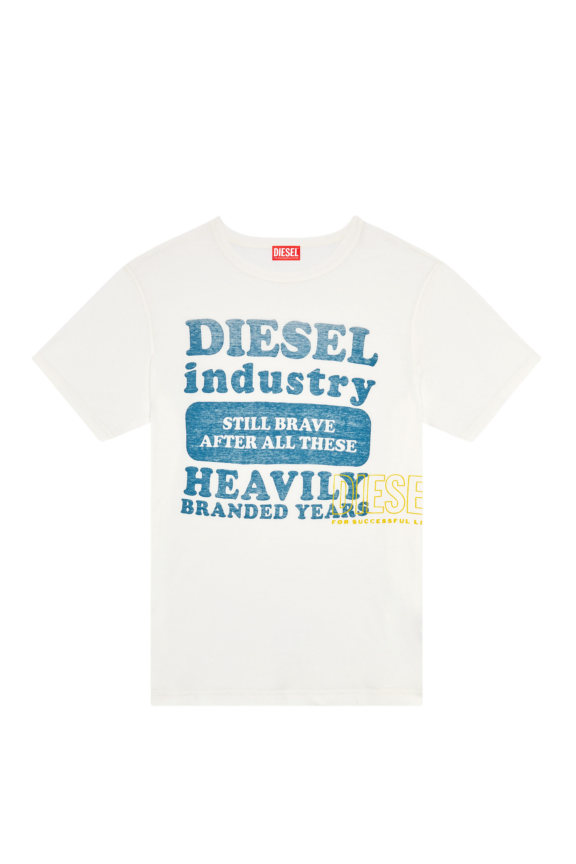 Diesel - T-JUST-N9, Homme T-shirt avec logo imprimé inside-out in Blanc - Image 4