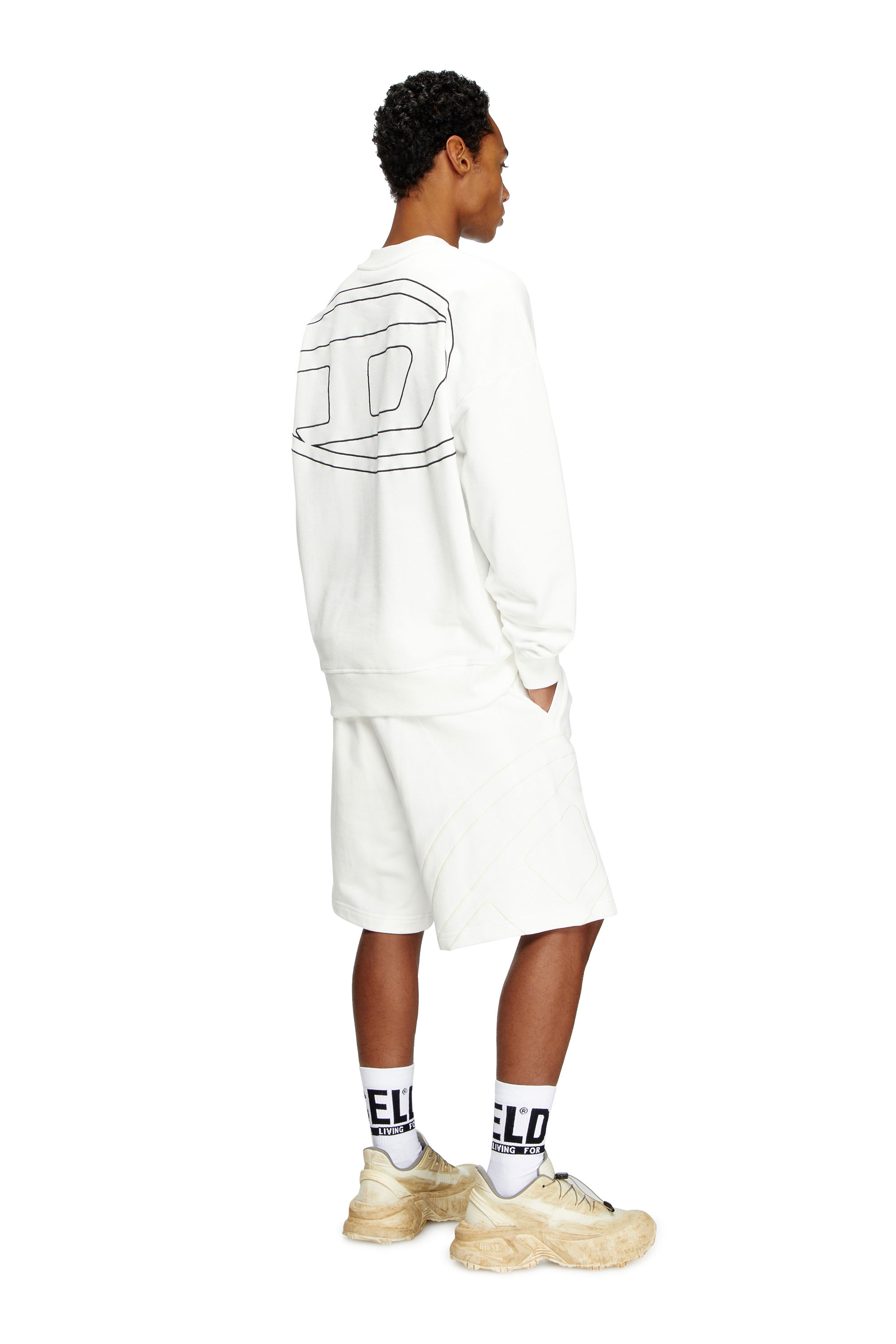 Diesel - S-ROB-MEGOVAL-D, Male's Sweatshirt with logo embroidery in White - 2