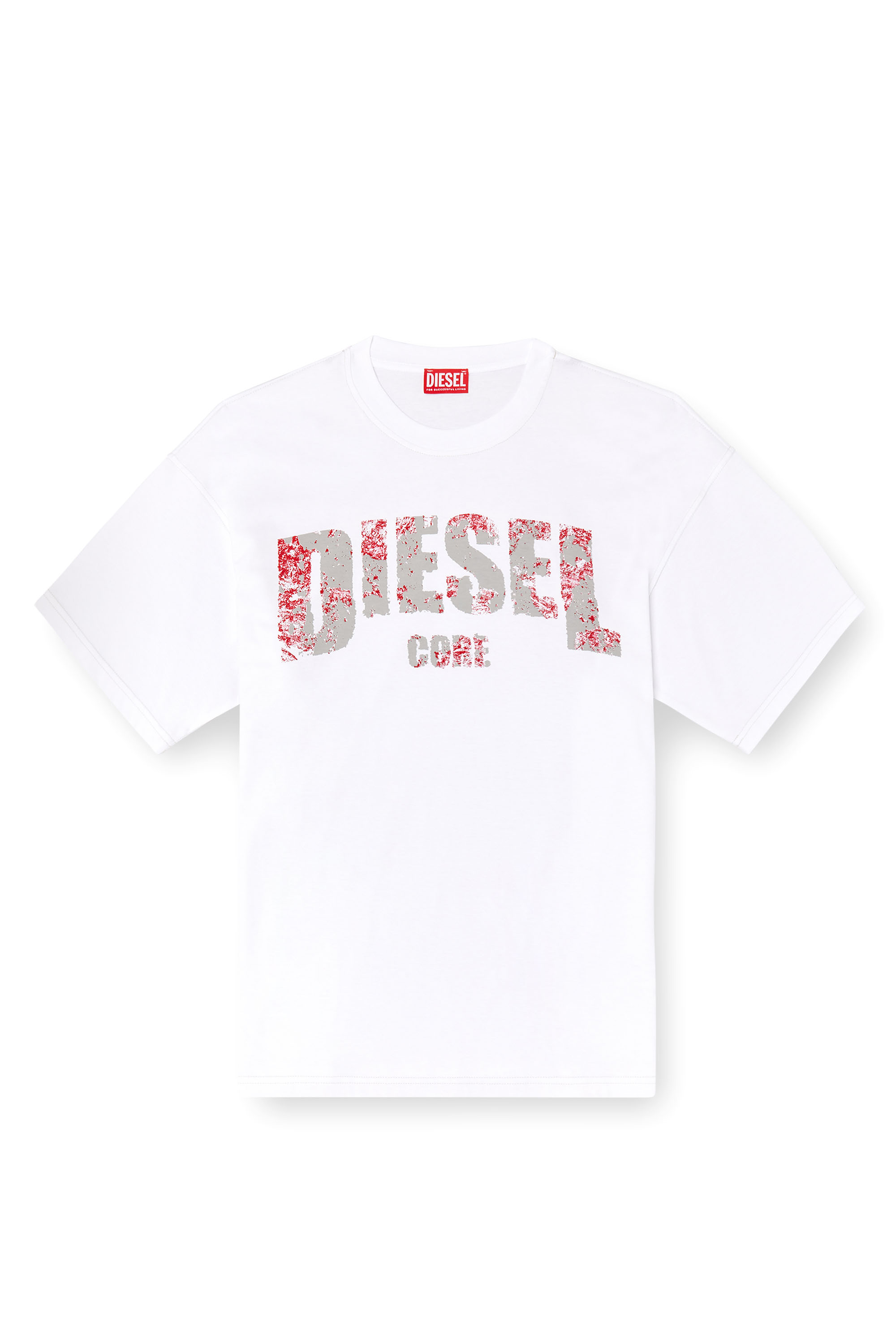 Diesel - T-ADJUST-R25, T-shirt avec imprimé Diesel Core Homme in Blanc - 4