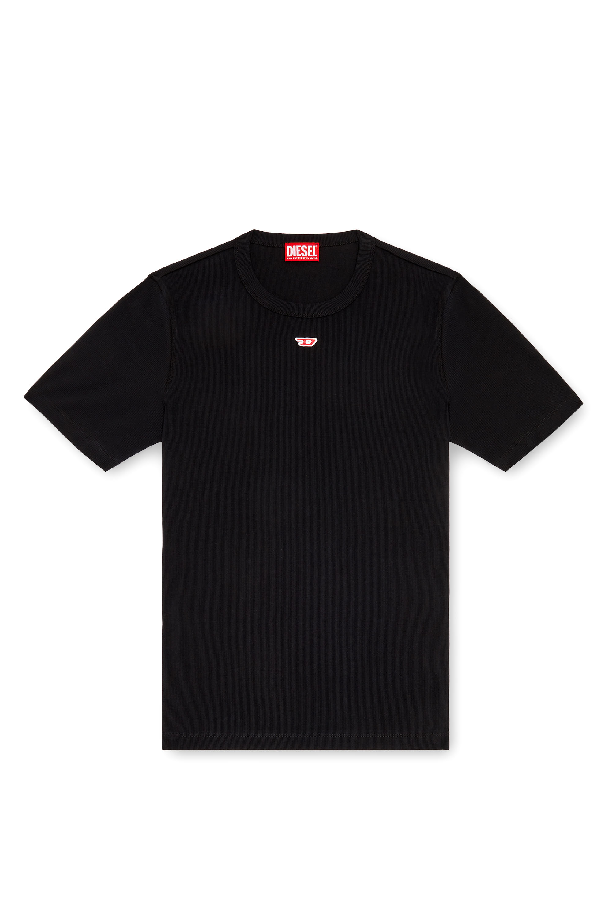 Diesel - D-RIBBER-N, Male's T-shirt with D patch in Black - 3