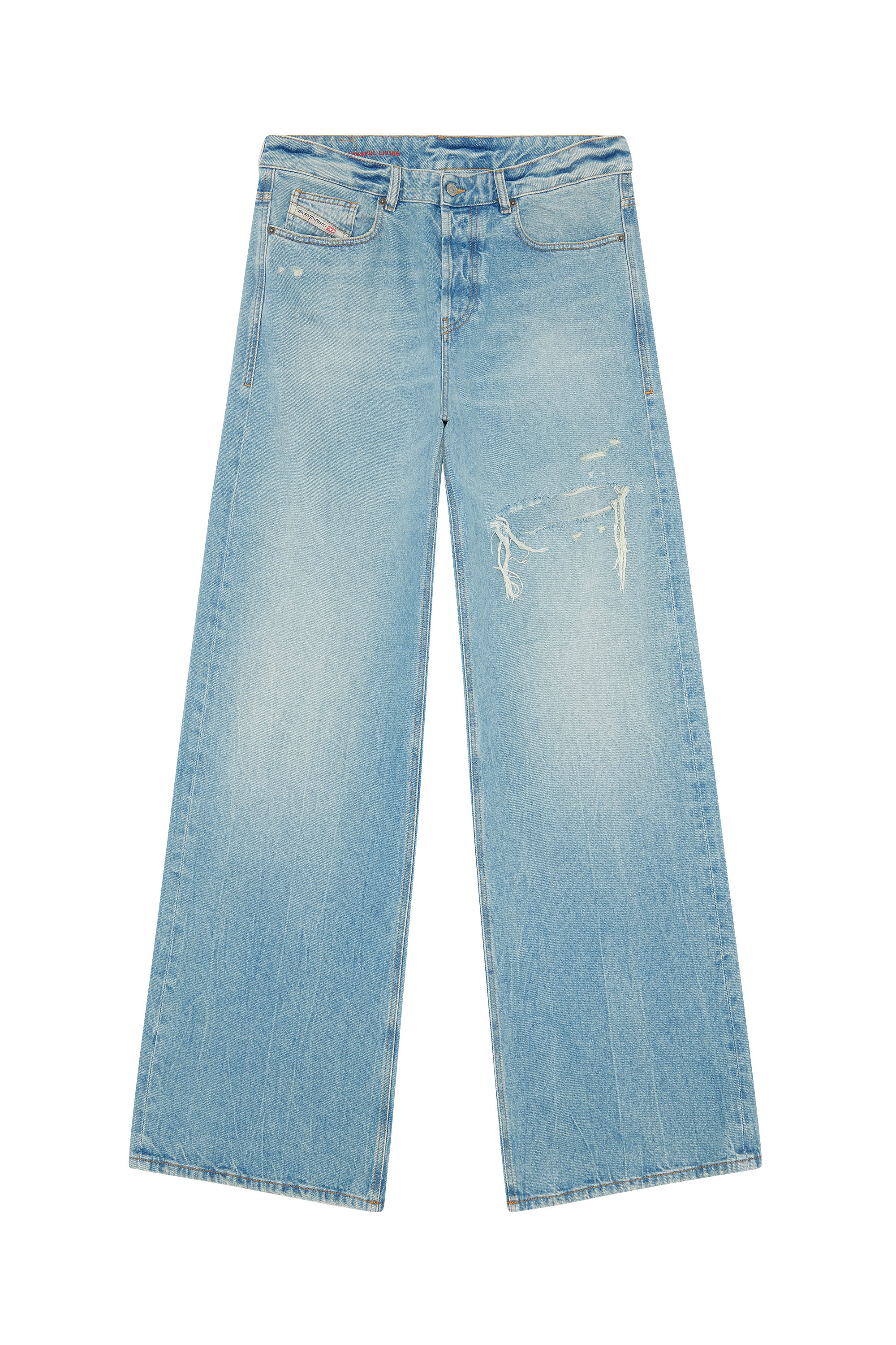 Men Light blue Straight Baggy Jeans: D-Rise 09E25 | Diesel