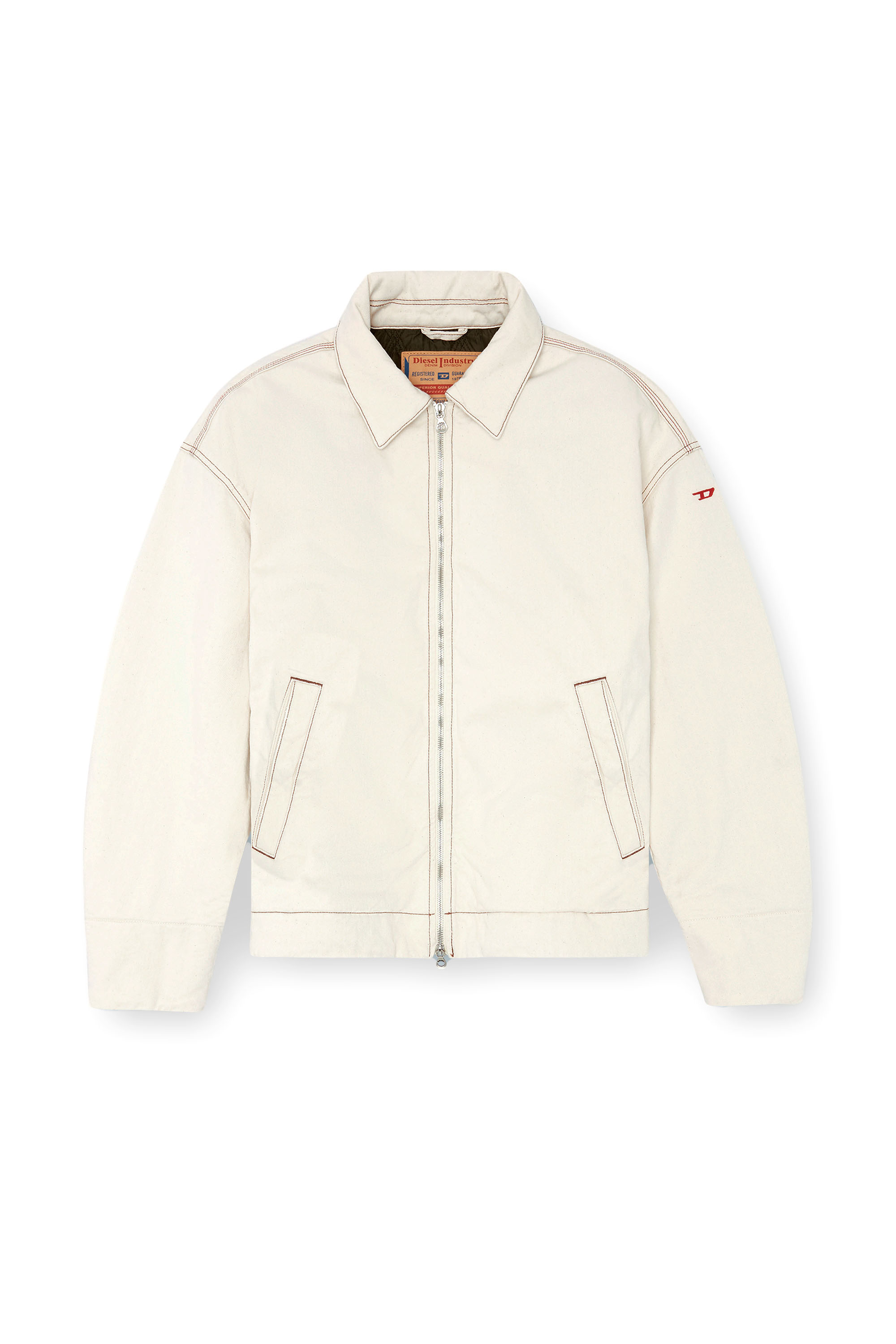 Diesel - D-STACK, Male's Padded jacket in clean-wash denim in White - 5