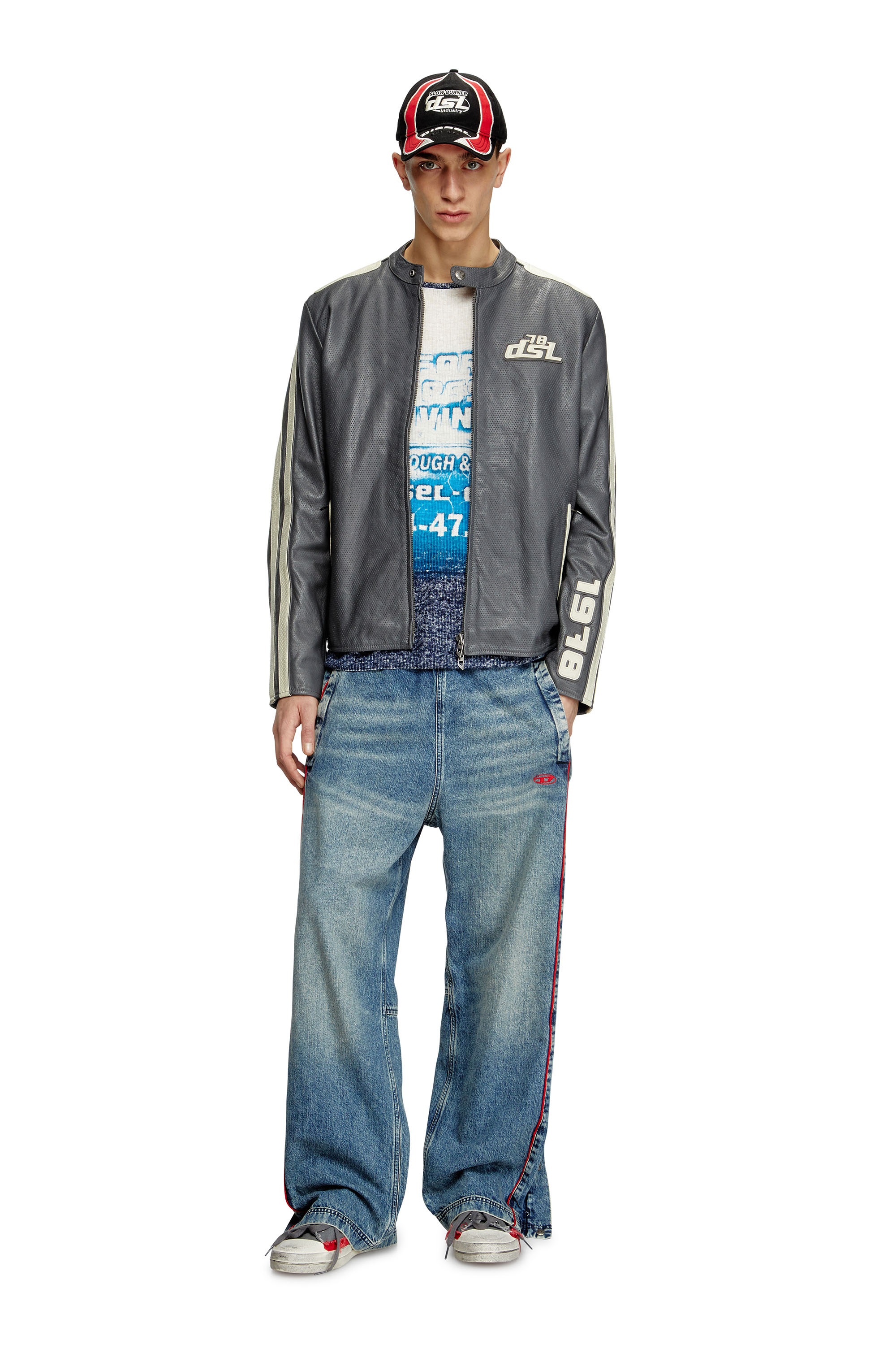 Diesel - L-POP, Veste de motard en cuir perforé Mixte in ToBeDefined - 2