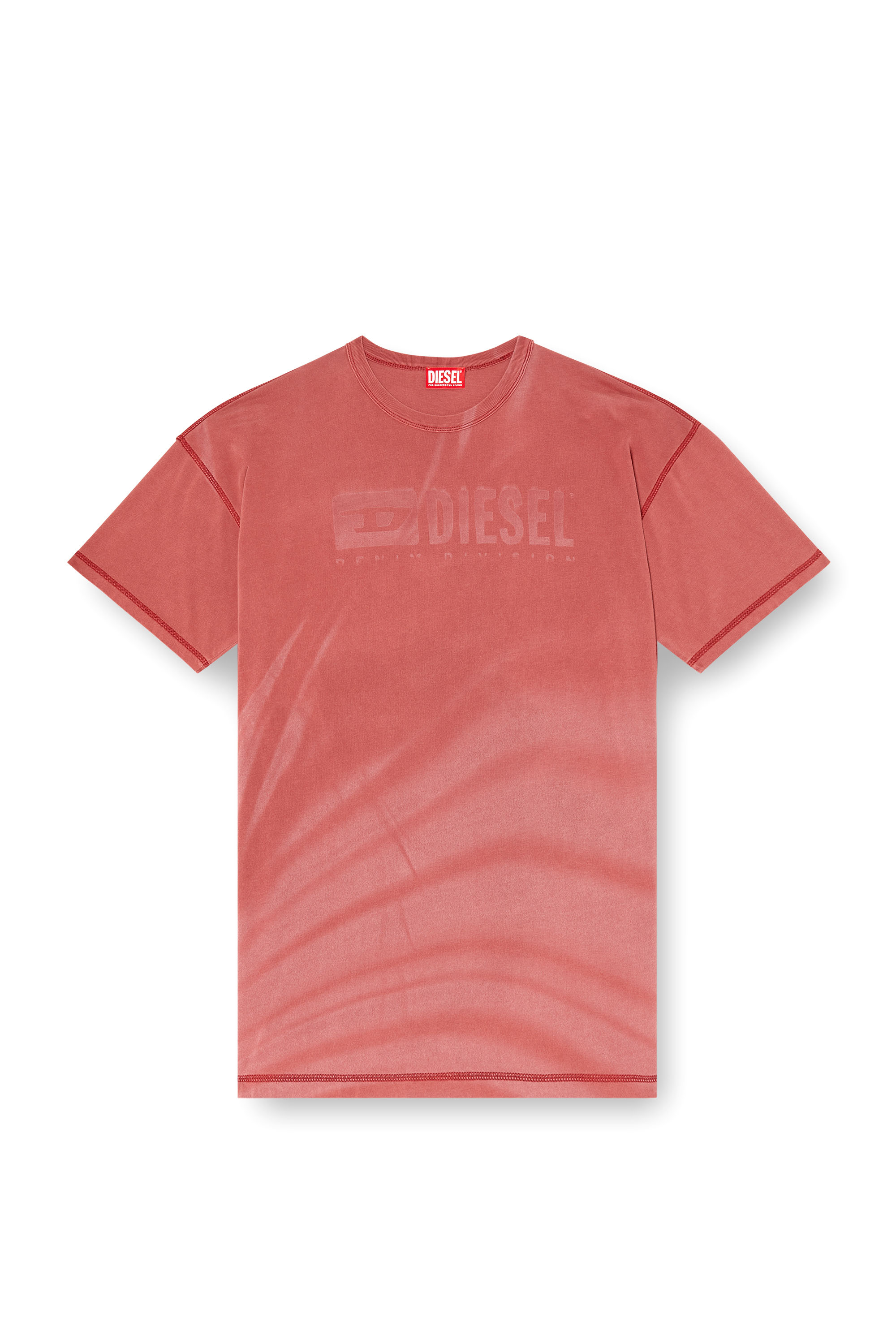 Diesel - T-ADJUST-R13, Male's Laser-faded logo T-shirt in Red - 4